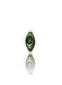 Kolczyk do ucha "1 long stone peacock" - złoty tytanowy labret w kształcie łezki z muszlą abalone