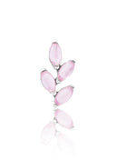 Kolczyk do ucha "4 leaf pink stone" – złoty tytanowy labret z różowym jadeitem