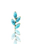 Kolczyk do ucha "4 leaf blue stone" – złoty tytanowy labret z turkusem