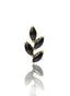 Kolczyk do ucha "4 leaf black stone" – złoty tytanowy labret z czarnym onyksem