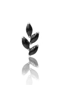 Kolczyk do ucha "4 leaf black stone" – tytanowy labret z czarnym onyksem