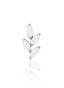 Kolczyk do ucha "4 leaf white stone" – tytanowy labret z białym jadeitem