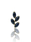 Kolczyk do ucha "4 leaf galaxy stone" – złoty tytanowy labret z blue goldstone