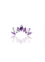 Kolczyk do ucha "Cluster purple stone" - tytanowy labret z cyrkoniami i ametystem