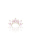 Kolczyk do ucha "Cluster pink zirconia stone" - złoty tytanowy labret z cyrkoniami i różowym jadeitem