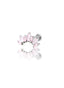 Kolczyk do ucha "Cluster pink zirconia stone" - tytanowy labret z cyrkoniami i różowym jadeitem