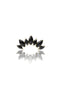 Kolczyk do ucha "Cluster black stone" - złoty tytanowy labret z cyrkoniami i czarnym onyksem