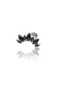 Kolczyk do ucha "Cluster black stone" - tytanowy labret z cyrkoniami i czarnym onyksem