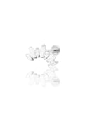 Kolczyk do ucha "Cluster pearl white stone" - tytanowy labret z cyrkoniami i masą perłową