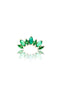 Kolczyk do ucha "Cluster sparkle green stone" - złoty tytanowy labret z cyrkoniami i zielonym onyksem