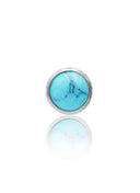 Kolczyk do ucha "1 stone blue" – tytanowy labret z turkusem