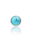 Kolczyk do ucha "1 stone blue" – tytanowy labret z turkusem