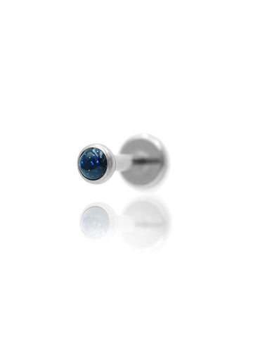 Kolczyk do ucha "1 stone galaxy" – tytanowy labret z blue goldstone