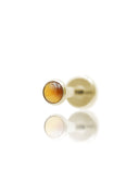 Kolczyk do ucha "1 stone tiger eye" – złoty tytanowy labret z tygrysim okiem