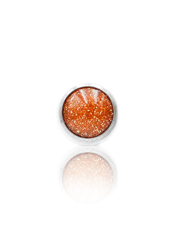 Kolczyk do ucha "1 stone sandstone" – tytanowy labret z goldstone