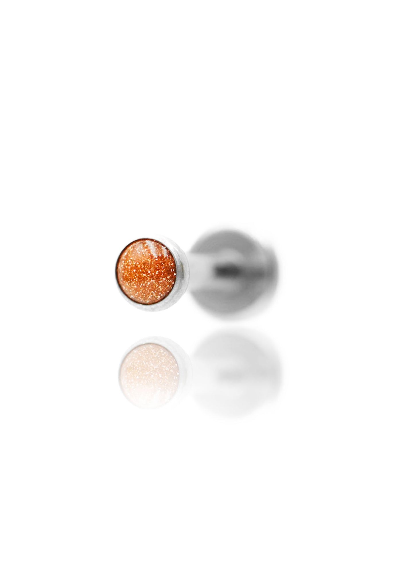 Kolczyk do ucha "1 stone sandstone" – tytanowy labret z goldstone