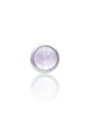 Kolczyk do ucha "1 stone pink" - tytanowy labret z różowym jadeitem