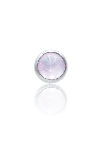 "1 stone pink" ear stud - titanium labret with stones