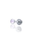 Kolczyk do ucha "1 stone pink" - tytanowy labret z różowym jadeitem