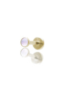 Ear stud "1 stone pink" - anodized titanium labret with stones