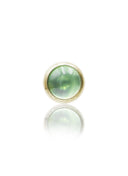 Kolczyk do ucha "1 stone light green" - złoty tytanowy labret w kształcie koła z awenturynem