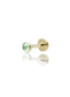 Kolczyk do ucha "1 stone light green" - złoty tytanowy labret w kształcie koła z awenturynem