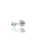 Kolczyk do ucha "1 stone light green" - tytanowy labret w kształcie koła z awenturynem