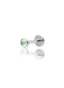 Kolczyk do ucha "1 stone light green" - tytanowy labret w kształcie koła z awenturynem