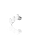 Kolczyk do ucha "3 stone pearl white" – tytanowy labret z masą perłową