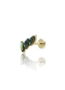 Kolczyk do ucha "3 stone peacock" – złoty tytanowy labret z muszlą abalone