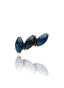 Kolczyk do ucha "3 stone galaxy" – złoty tytanowy labret z blue goldstone