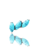 Kolczyk do ucha "3 stone blue" – tytanowy labret z turkusem