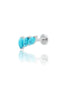 Kolczyk do ucha "3 stone blue" – tytanowy labret z turkusem