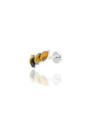 Kolczyk do ucha "3 stone tiger eye" – tytanowy labret z tygrysim okiem