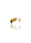 Kolczyk do ucha "3 stone tiger eye" – złoty tytanowy labret z tygrysim okiem