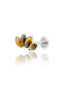 Kolczyk do ucha "4 stone tiger eye" – tytanowy labret z tygrysim okiem