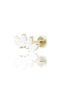 Kolczyk do ucha "4 stone pearl white" – złoty tytanowy labret z masą perłową