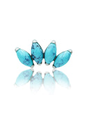 Kolczyk do ucha "4 stone blue" – tytanowy labret z turkusem