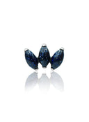 Kolczyk do ucha "straight 3 stone galaxy" – tytanowy labret z blue goldstone
