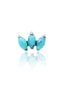 Kolczyk do ucha "straight 3 stone blue" – tytanowy labret z turkusem