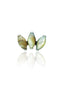 Kolczyk do ucha "straight 3 stone peacock" – tytanowy labret z muszlą abalone