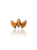 Kolczyk do ucha "straight 3 stone sandstone" – tytanowy labret z goldstone