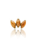 Kolczyk do ucha "straight 3 stone sandstone" – złoty tytanowy labret z goldstone