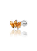 Kolczyk do ucha "straight 3 stone sandstone" – tytanowy labret z goldstone