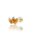 Kolczyk do ucha "straight 3 stone sandstone" – złoty tytanowy labret z goldstone