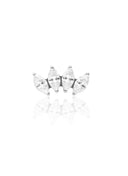 Kolczyk do ucha "4 marquise clear" – tytanowy labret z cyrkoniami