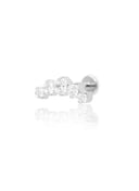 Kolczyk do ucha "Crown of five" – tytanowy labret z pięcioma cyrkoniami
