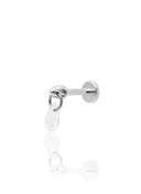 Kolczyk do ucha "Water drop" – tytanowy labret z wiszącą łezką