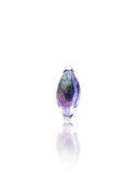 Kolczyk do ucha "1 long stone purple" -  tytanowy labret w kształcie łezki z ametystem