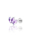 Kolczyk do ucha "straight 3 stone purple" - tytanowy labret w kształcie potrójnej łezki z ametystem
